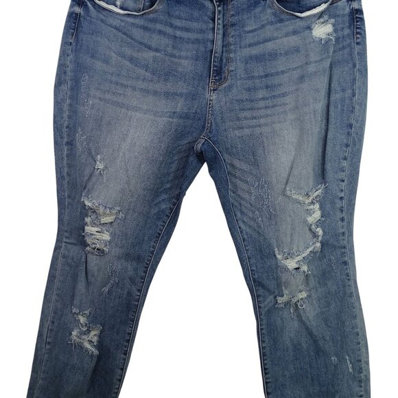 Judy Blue Boyfriend Fit Distressed Ripped Jeans Women Plus Size 22W JB82193MD - Picture 2 of 13